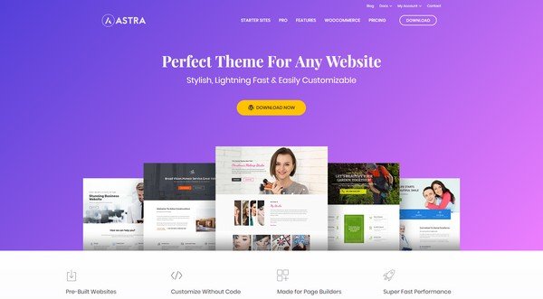 Astra is a free theme, created by Brainstorm Force.