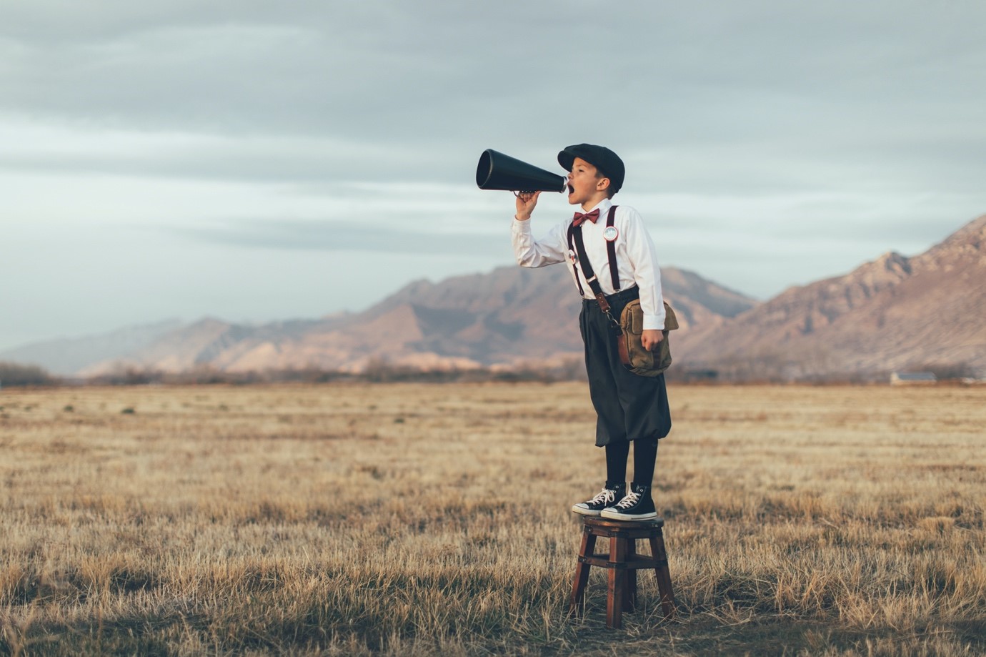 Boy with megaphone