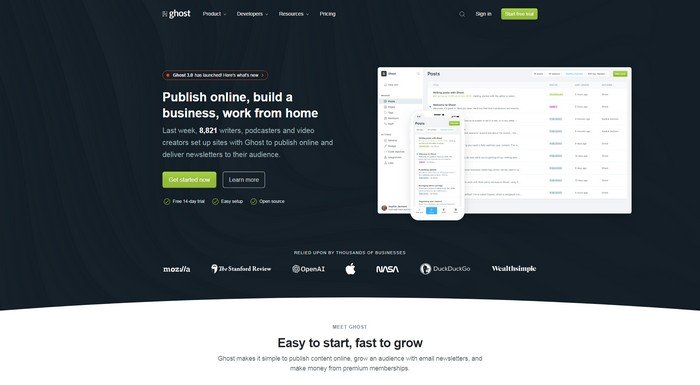 Ghost is one if the most popular publishing platform.