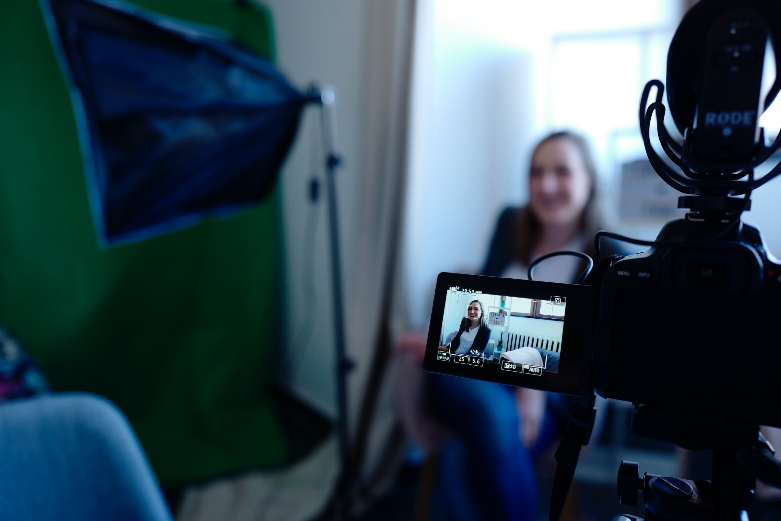 Girl in front of camera