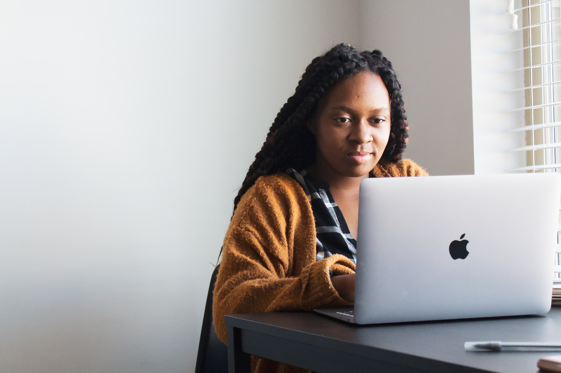 Girl using laptop