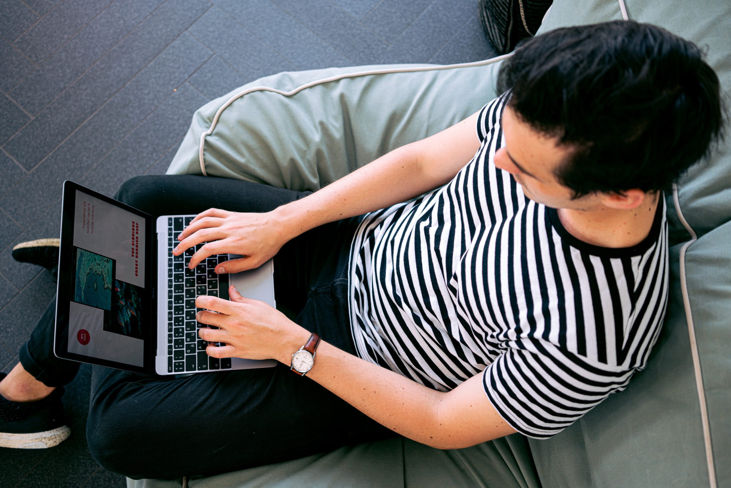 man using laptop