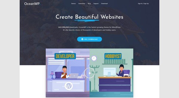 OceanWP is a free and responsive WordPress theme.