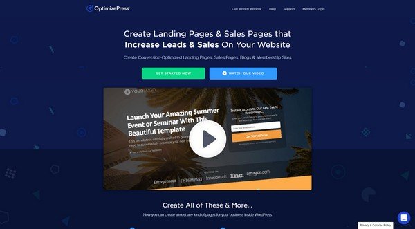 OptimizePress comes with tons of landing page templates. 