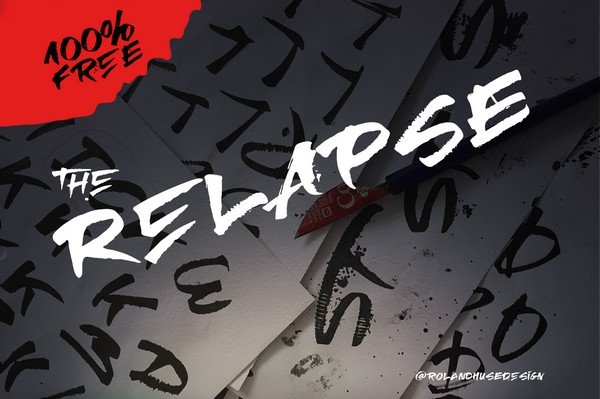 Relapse is a font perfect for statement tees, packaging and posters.