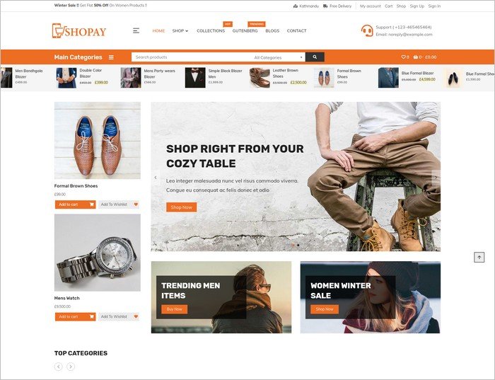 Shopay is a free WooCommerce WP theme from Mystery Themes.