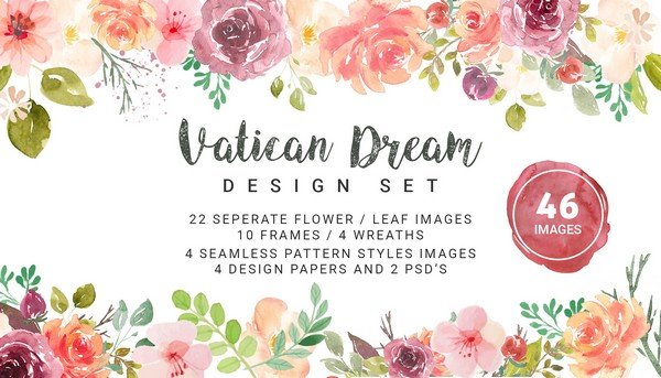 Vatican Dream comes with 22 beautiful flower and leaf images. 