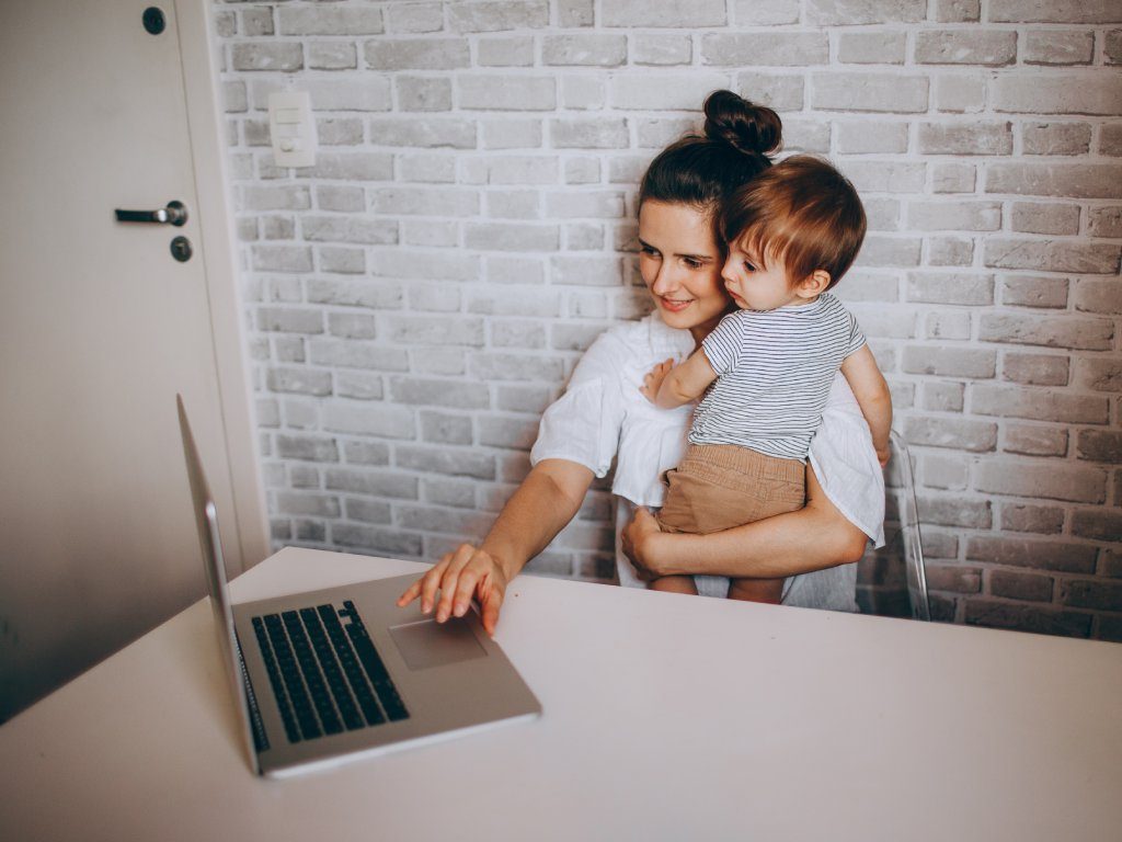 Woman working from home