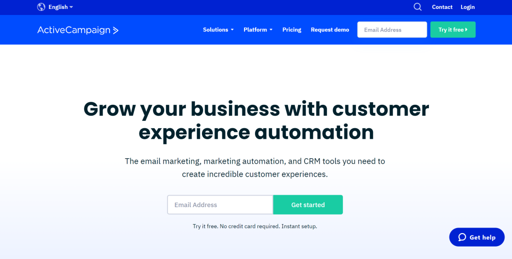 ActiveCampaign landing page