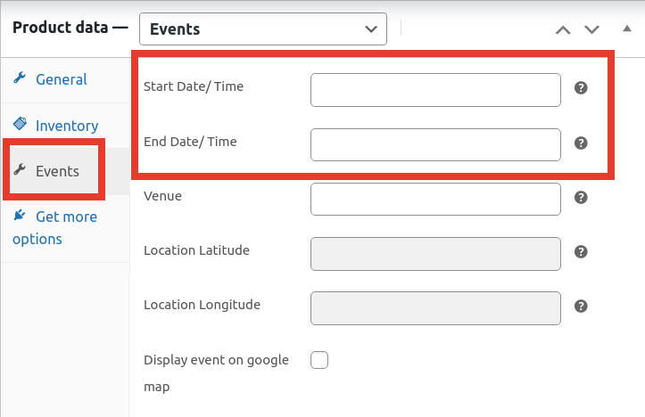 Adding events date and time