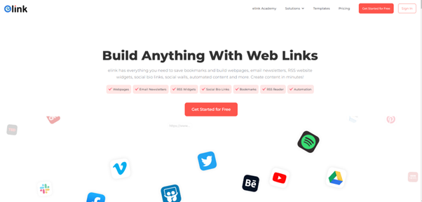 Elink landing page