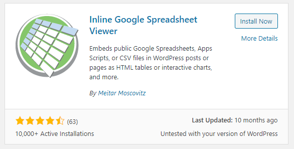 Inline Google Spreadsheet Viewer