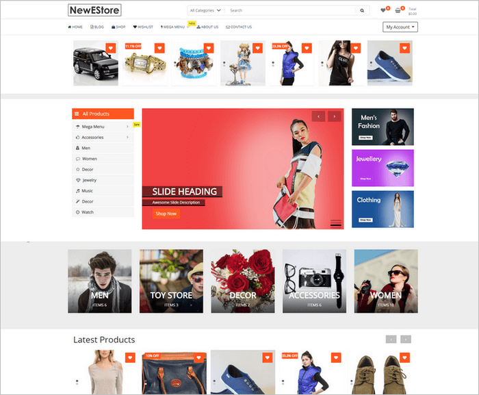 NewStore is a free and modern Woocommerce WordPress theme from ThemeFarmer.