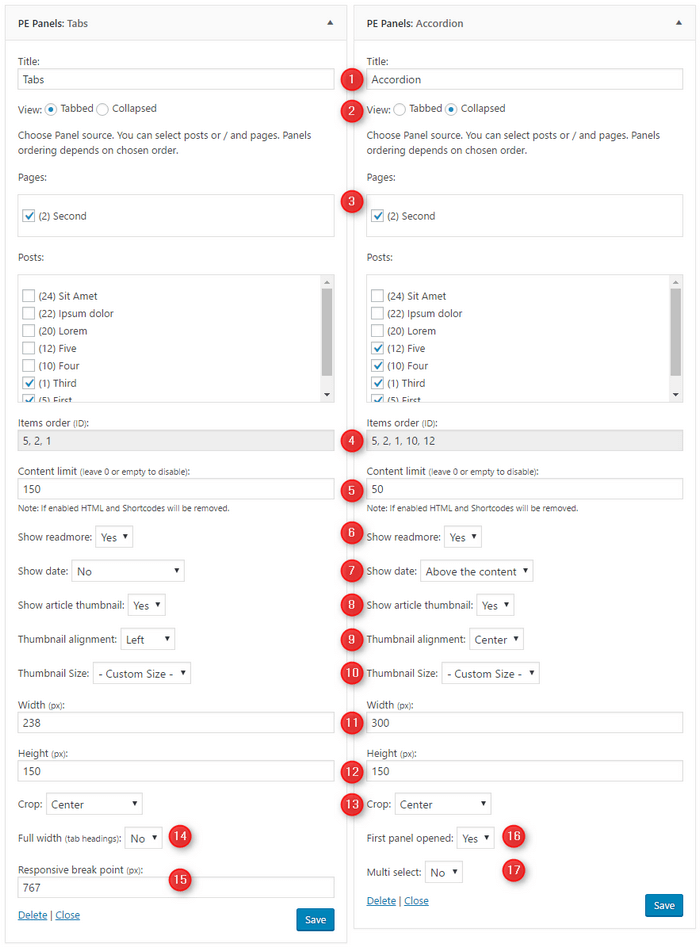 A Free Tabs and Accordion WordPress Plugin - Settings for Tabs / Accordion.