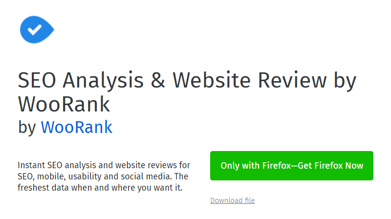 SEO Analysis & Website Review by WooRank extension 