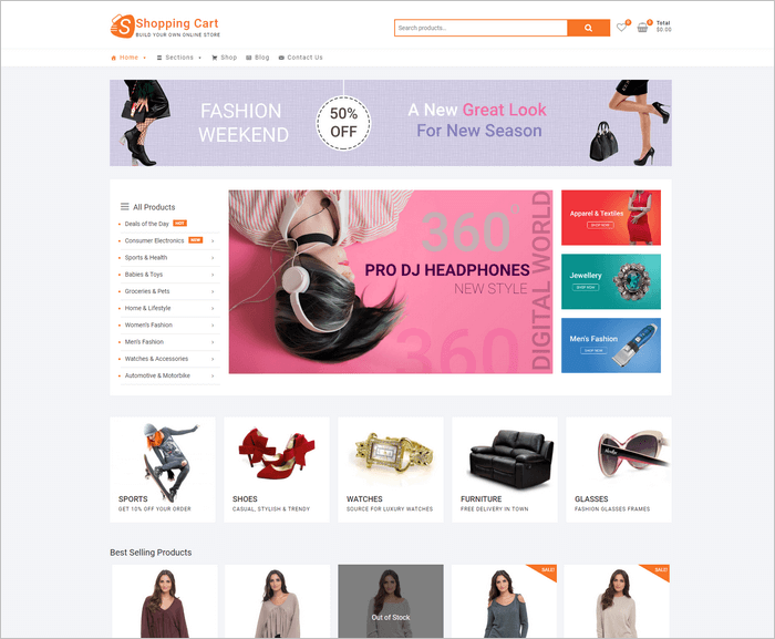 Shopping Cart is a creative ecommerdce theme by Theme Freesia.