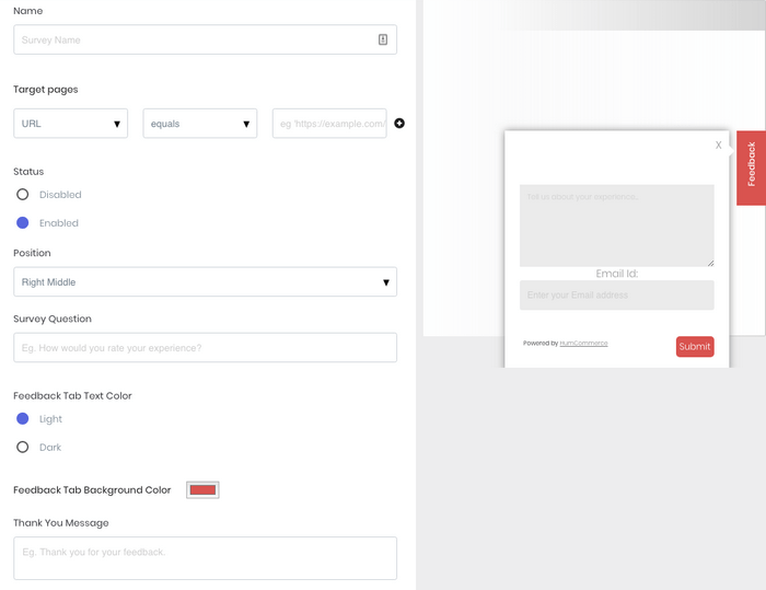 HumCommerce Behavior Analytics Plugin - With surveys, you can ask your website visitors why aren’t they purchasing?