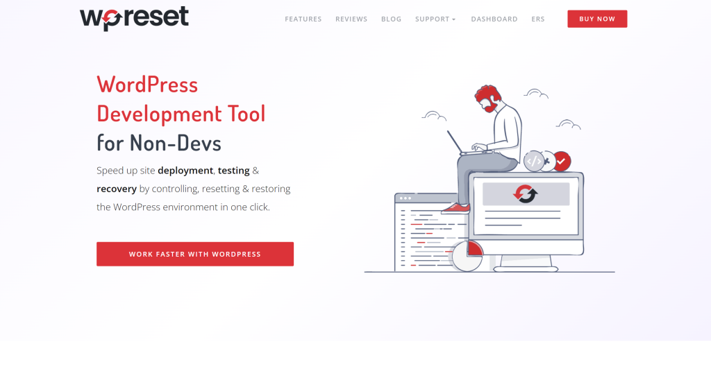 WP Reset landing page